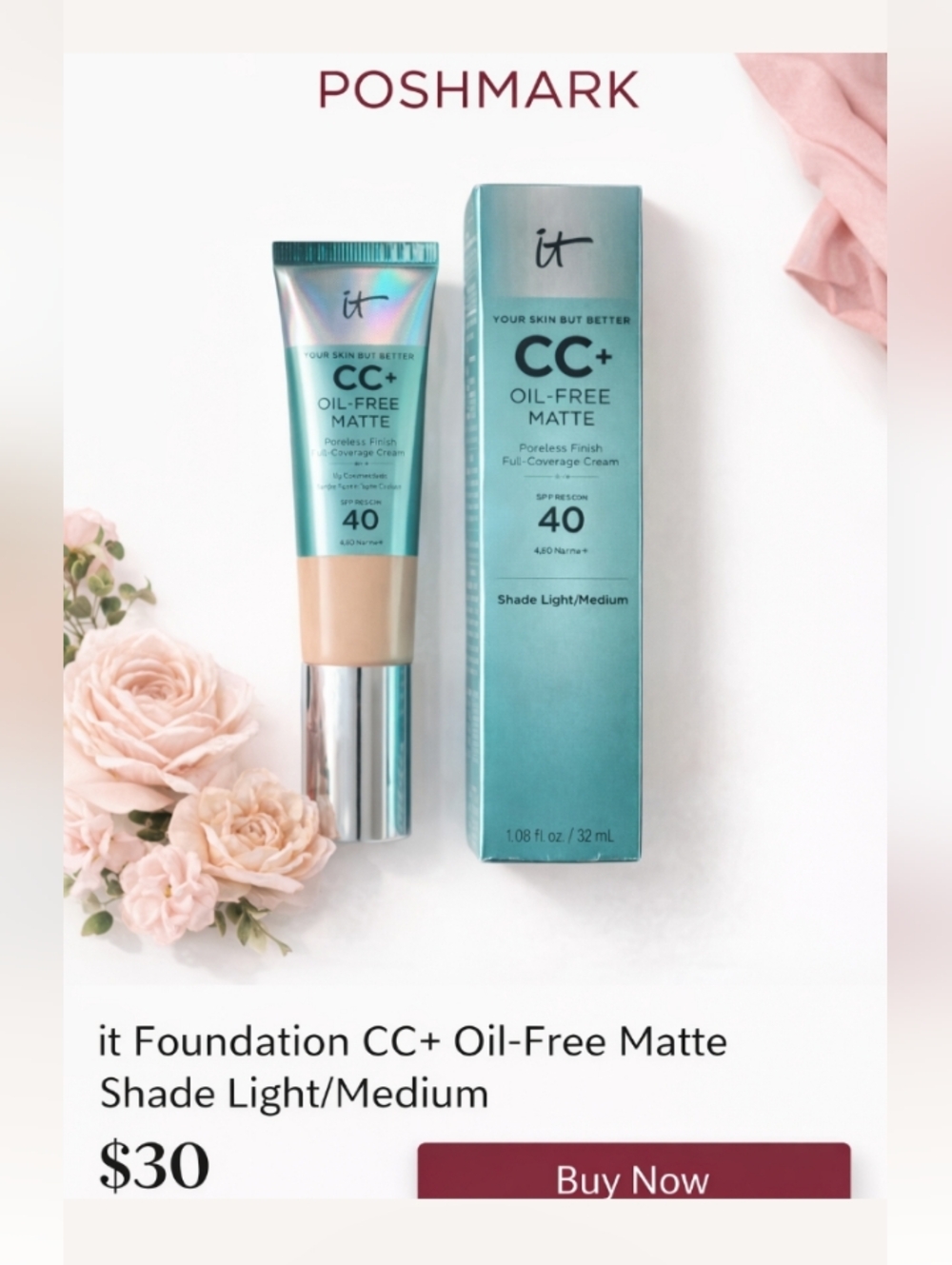 "IT" Cosmetics CC+ Oil-Free Matte Foundation – Shade Light/Medium
